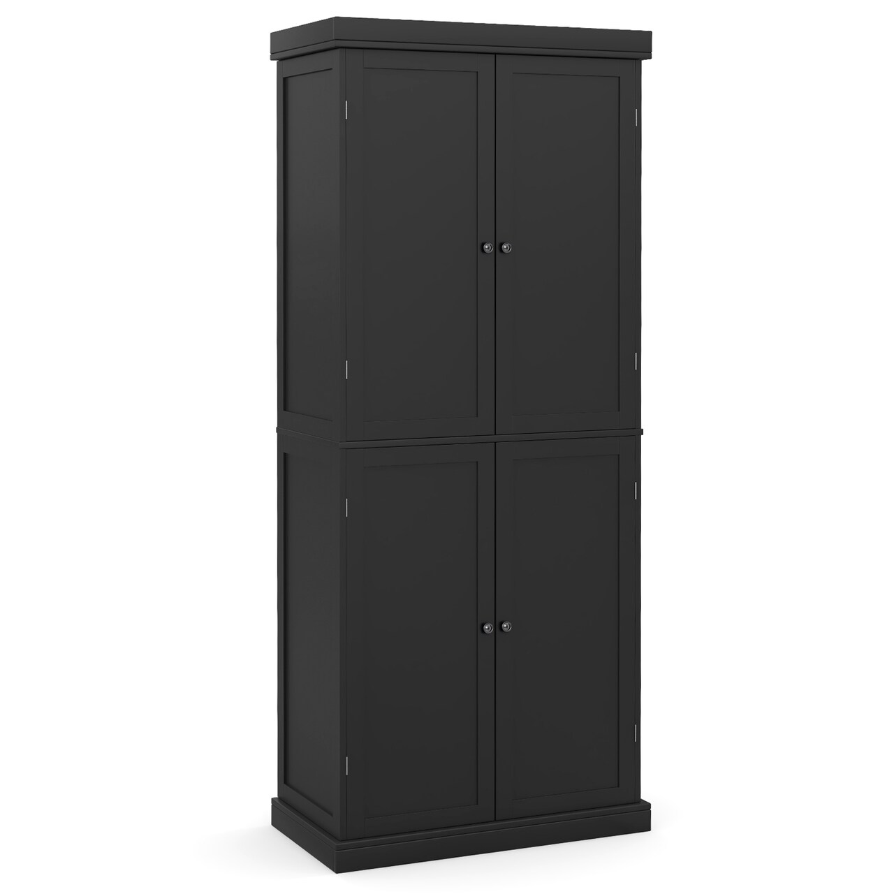 Black MDF Metal Kitchen Pantry Cabinet with 6 Tiers and Adjustable Shelves